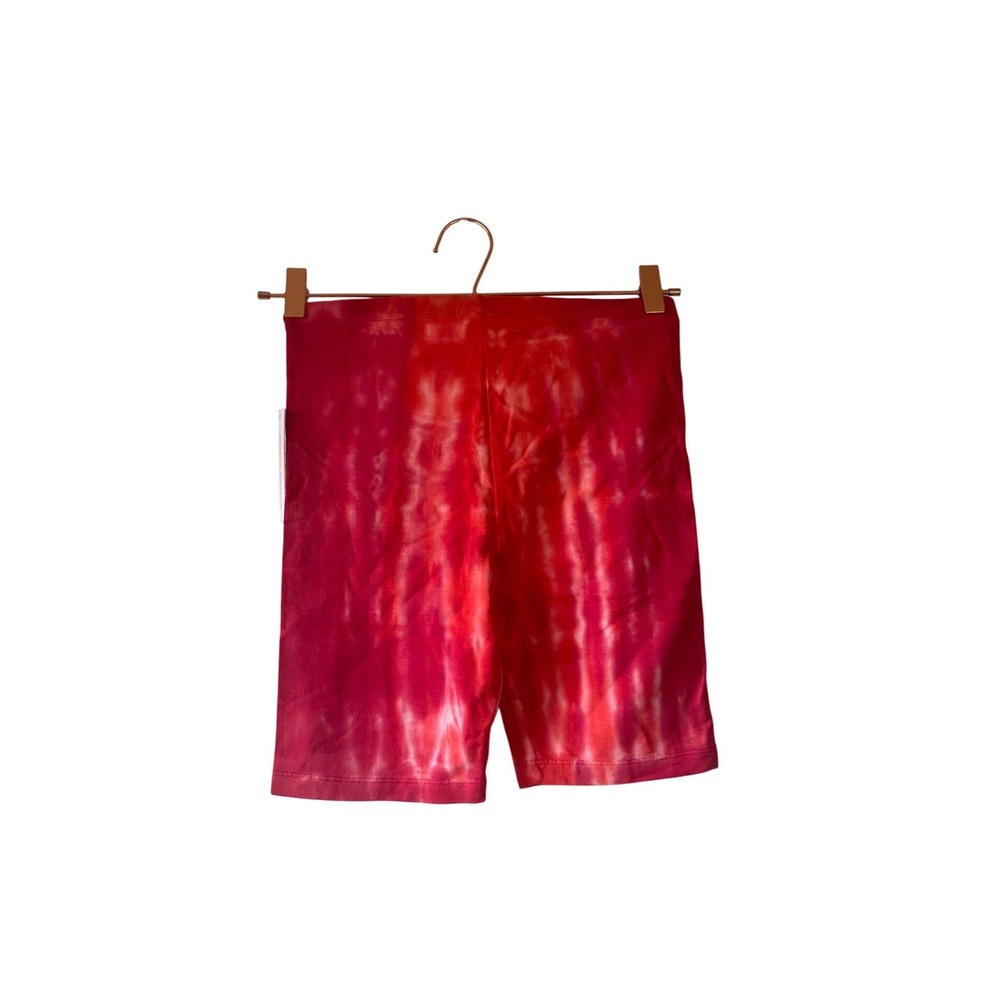 NWT Cotton Citizen Siena Ribbed Biker Shorts Cherry Red Pink Tie Dye XS - Picture 1 of 8